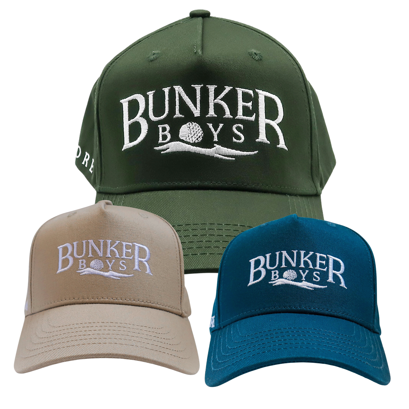 Family Set in Green, Beige and Blue