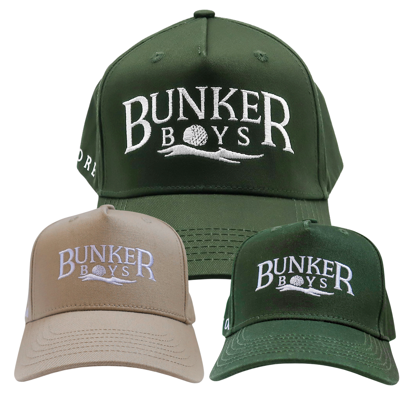 Family Set in Green, Beige and Green